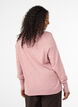 Stickad blus med rund halsringning, Rosa, Model image number 2