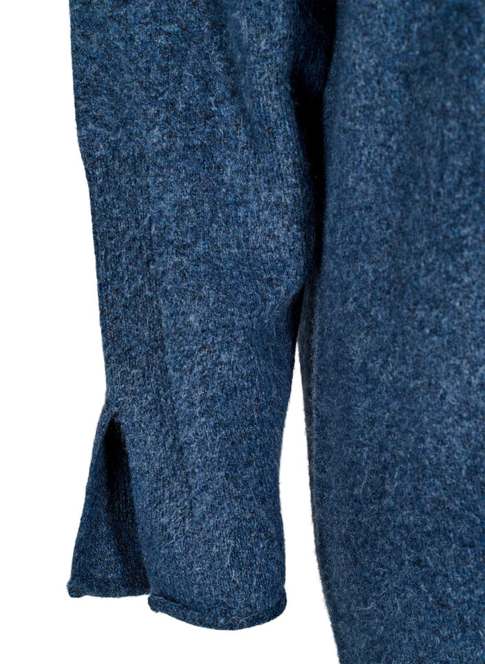 Stickad klänning med slitsar, Bering Sea Mel., Packshot image number 3