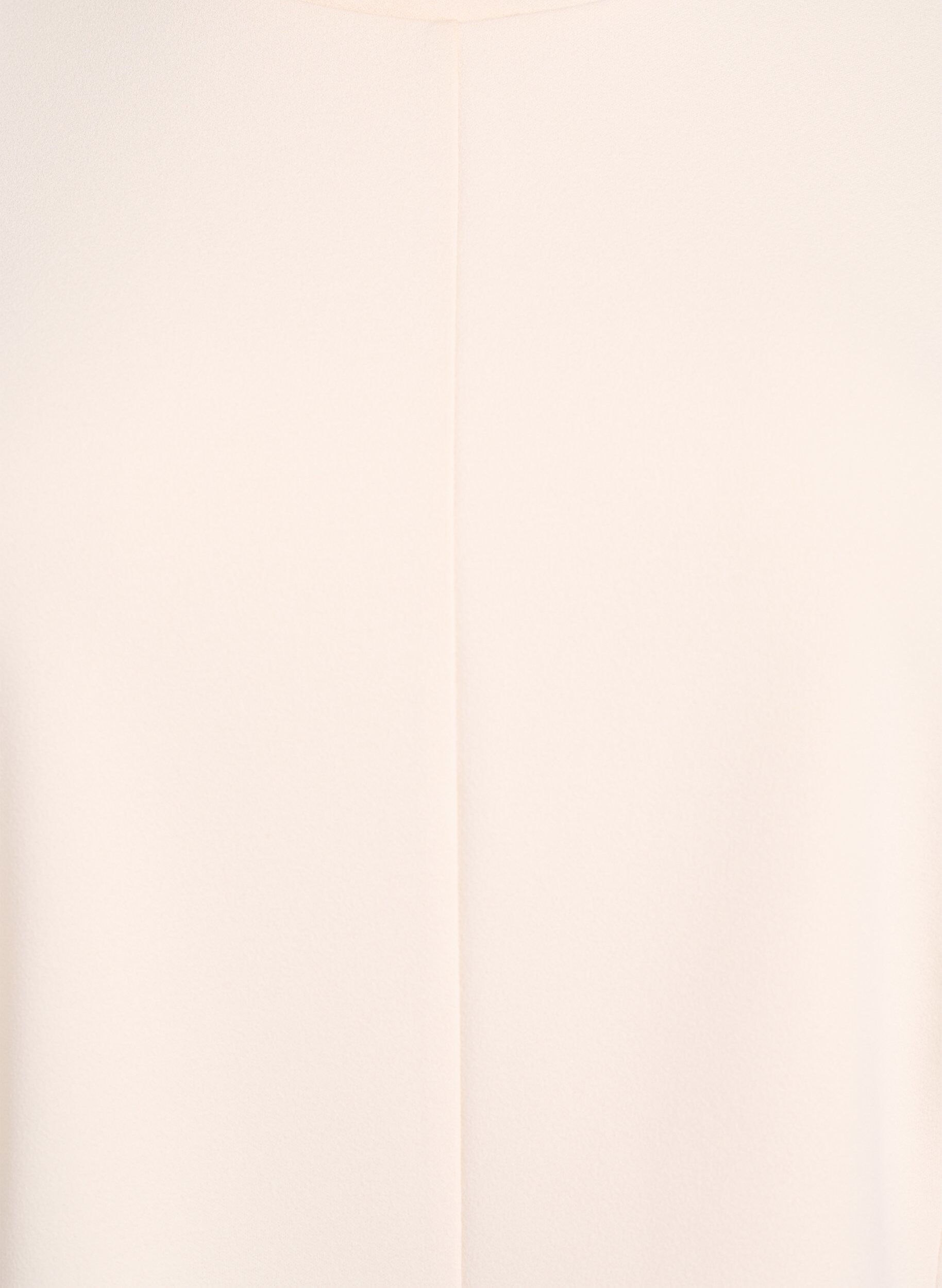 Zizzi Kort&auml;rmad blus med formande insnitt, Beige, Packshot image number 2