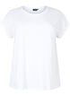 Kort&auml;rmad t-shirt i bomullsmix, Vit, Packshot image number 0