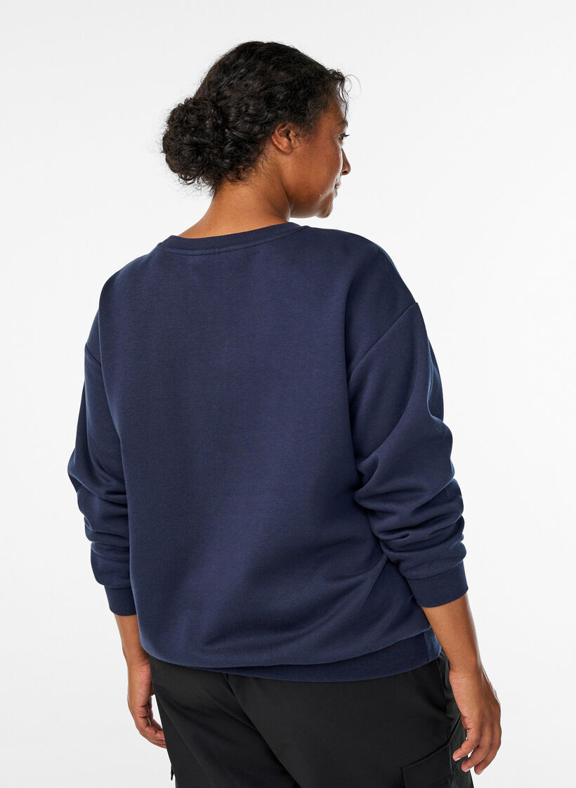 Sweatshirt med statementdetalj, Bl&aring;, Model image number 2