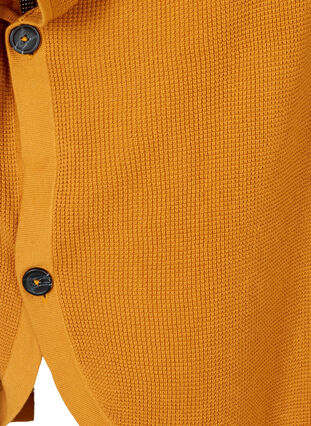 Kortärmad stickad poncho med hög hals, Spruce Yellow, Packshot image number 3