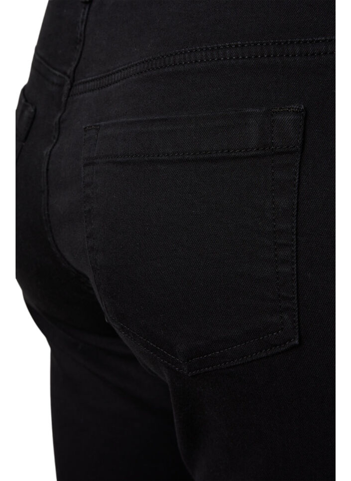 Ellen bootcut-jeans med h&ouml;g midja, Svart, Packshot image number 3