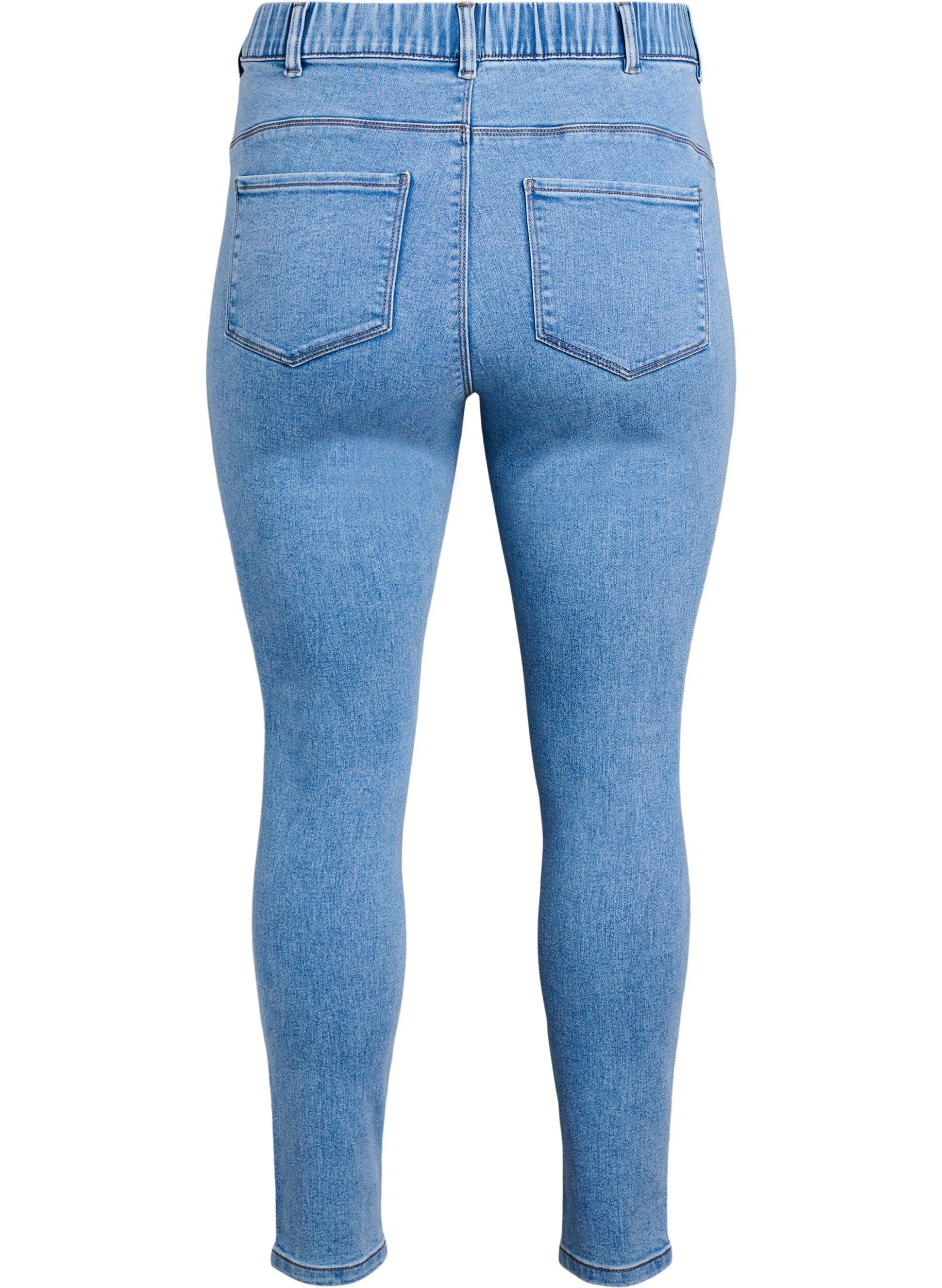 Zizzi Jeggings med h&ouml;g midja, Bl&aring;, Packshot image number 1