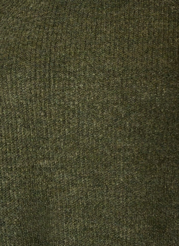 Ribbstickad tr&ouml;ja med 3/4-&auml;rm, Gr&ouml;n, Packshot image number 2