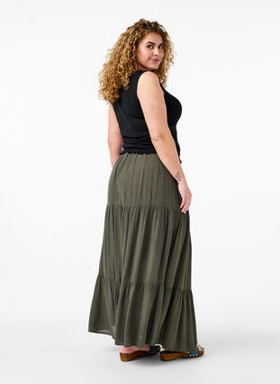Lång kjol med resår i midjan, Thyme, Model image number 1