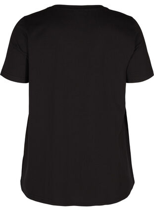 A-linjeformad t-shirt i bomull med tryck, Black, Packshot image number 1