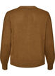Kabelstickad cardigan med dekorativa knappar, Brun, Packshot image number 1