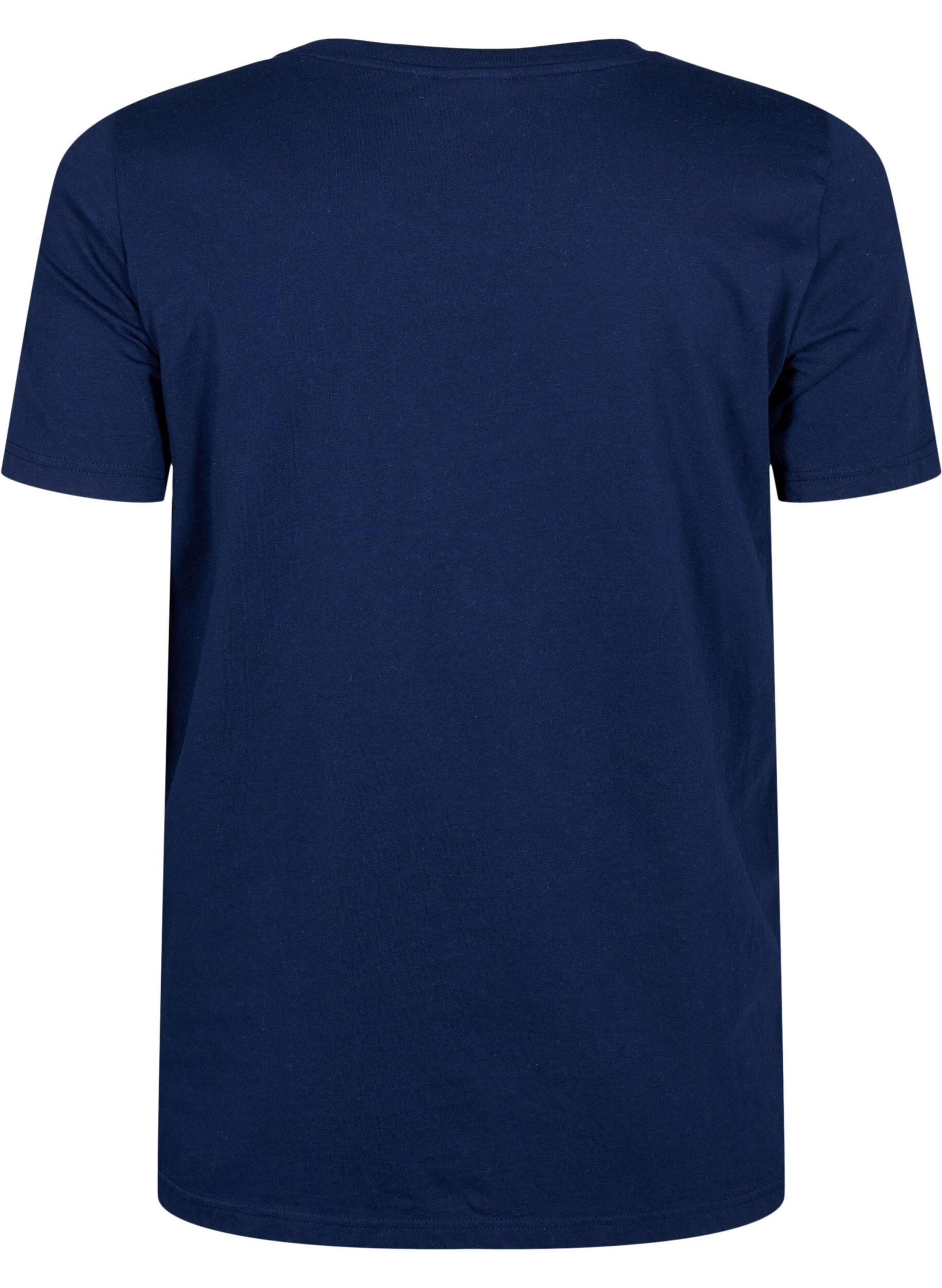 Zizzi Jul-t-shirtar i 100% bomull, Navy B. w. LetItSnow, Packshot image number 1