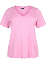 FLASH - T-shirt med v-ringning, Begonia Pink