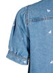 Jeansklänning med broderade hjärtan, Light blue denim, Packshot image number 3
