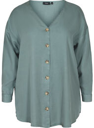 Skjorta i lyocell med v-ringning, Balsam Green
