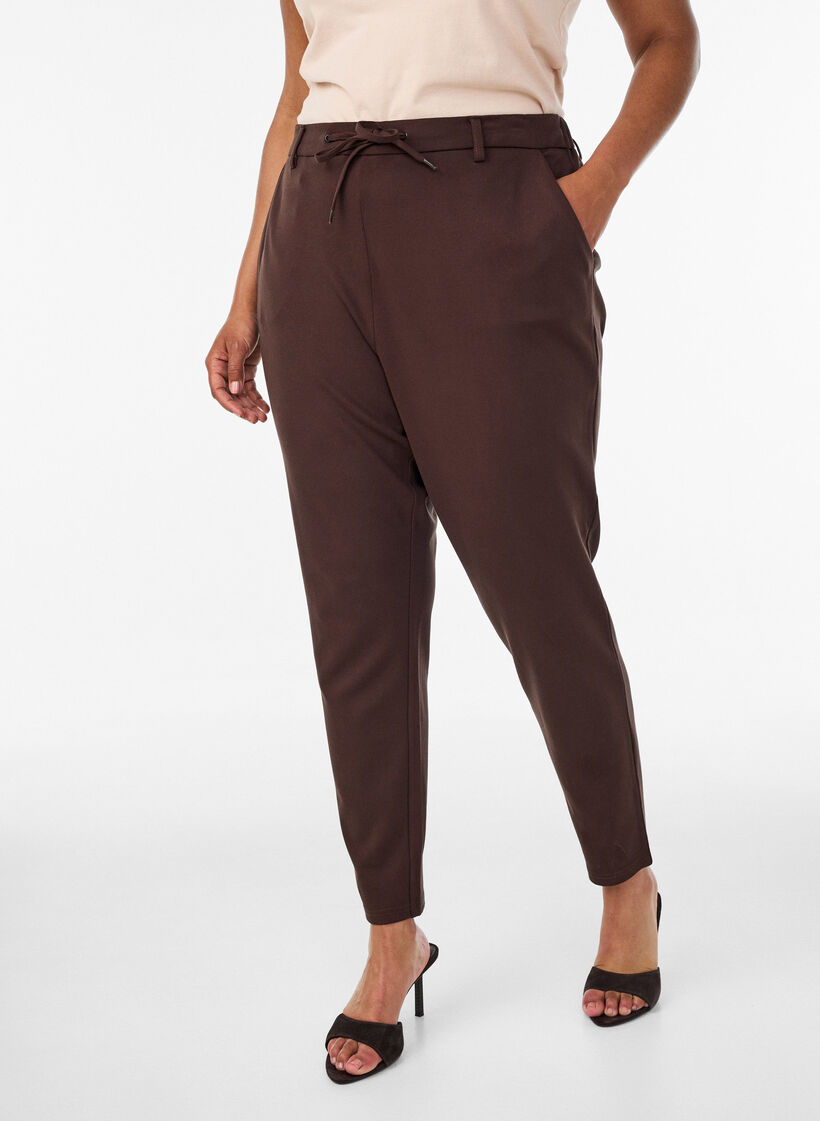 Croppade Maddison byxor, Brun, Model image number 2