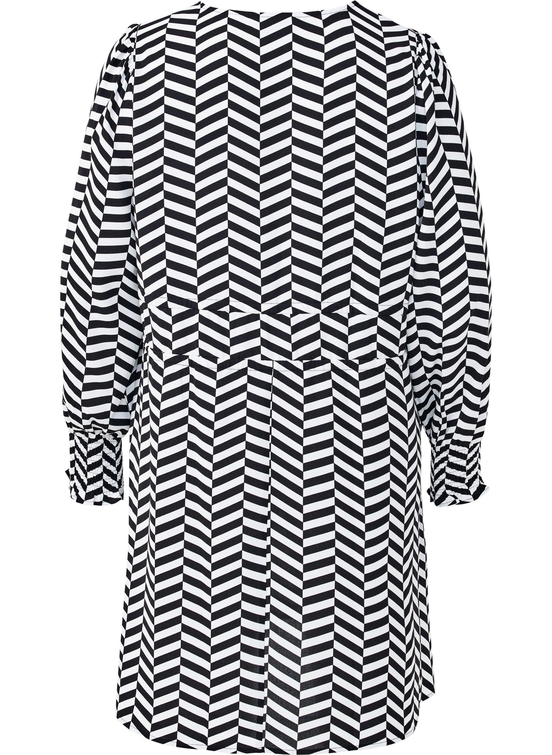 Zizzi Kl&auml;nning med knytsk&auml;rp i midjan, Svart, Packshot image number 1