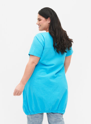 Kortärmad klänning i bomull, Blue Atoll, Model image number 1