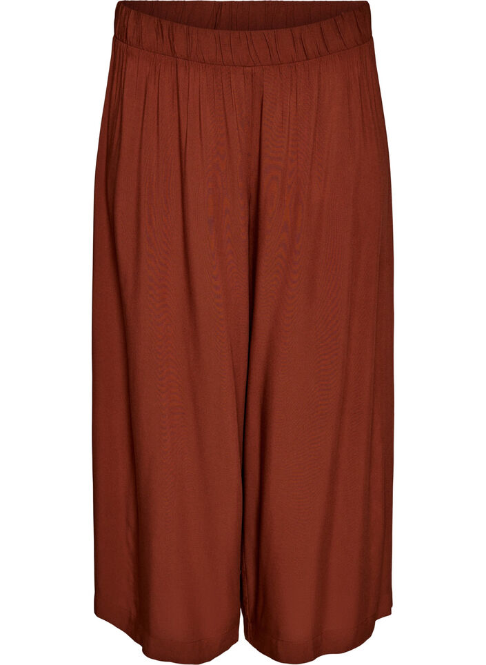 Culottes i viskos med h&ouml;g midja och vida ben, R&ouml;d, Packshot image number 0