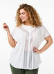 Blus i viskos med spetskant, Bright White, Model image number 0