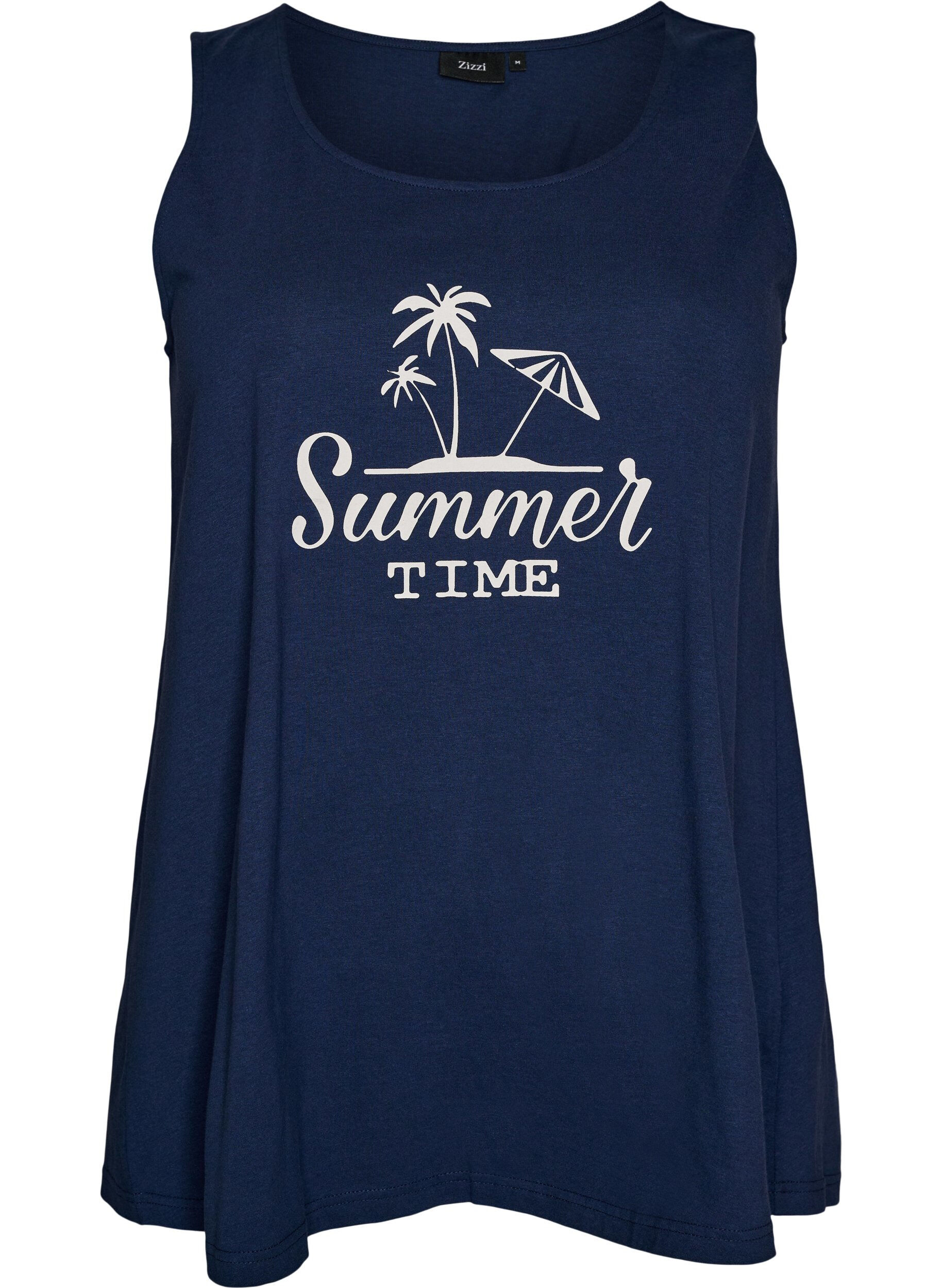 ZizziBomullstopp med a-linjeform, Bl&aring;, Packshot image number 0