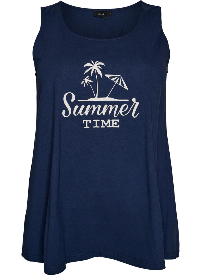 Bomullstopp med a-linjeform, Bl&aring;, Packshot image number 0