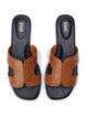 Wide fit - Platta sandaler med nitar, Brun, Packshot image number 2