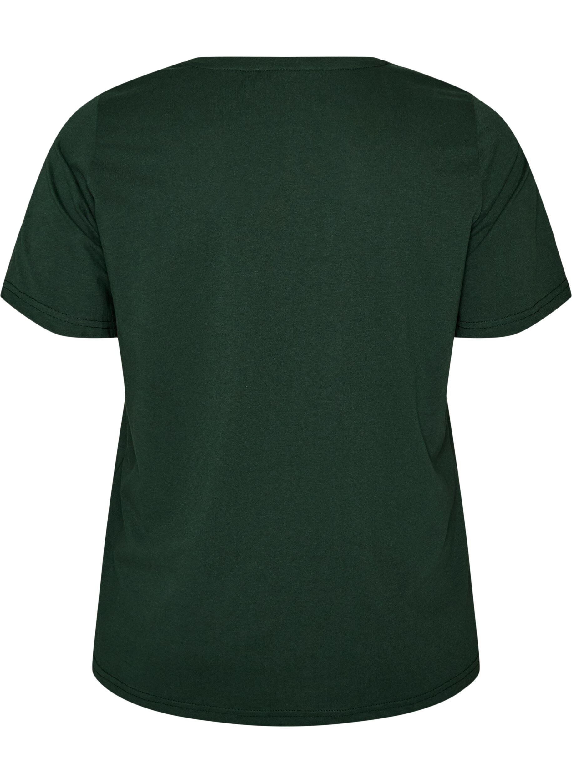 ZizziT-shirt med tryck, Gr&ouml;n, Packshot image number 1