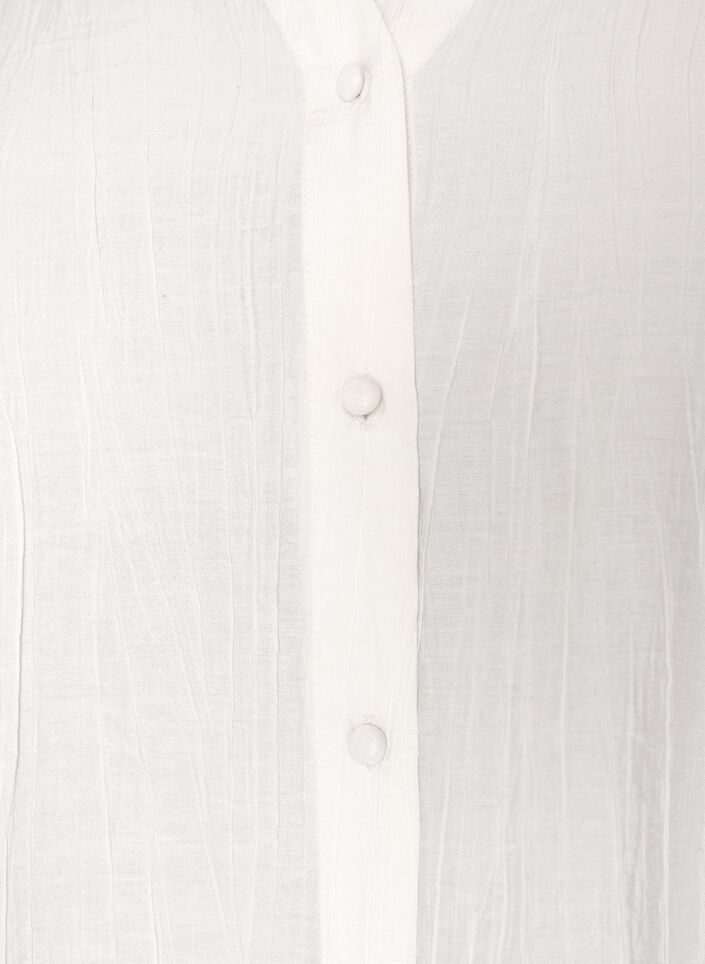 Blus i viskos med knappar och struktur, Vanilla, Packshot image number 2
