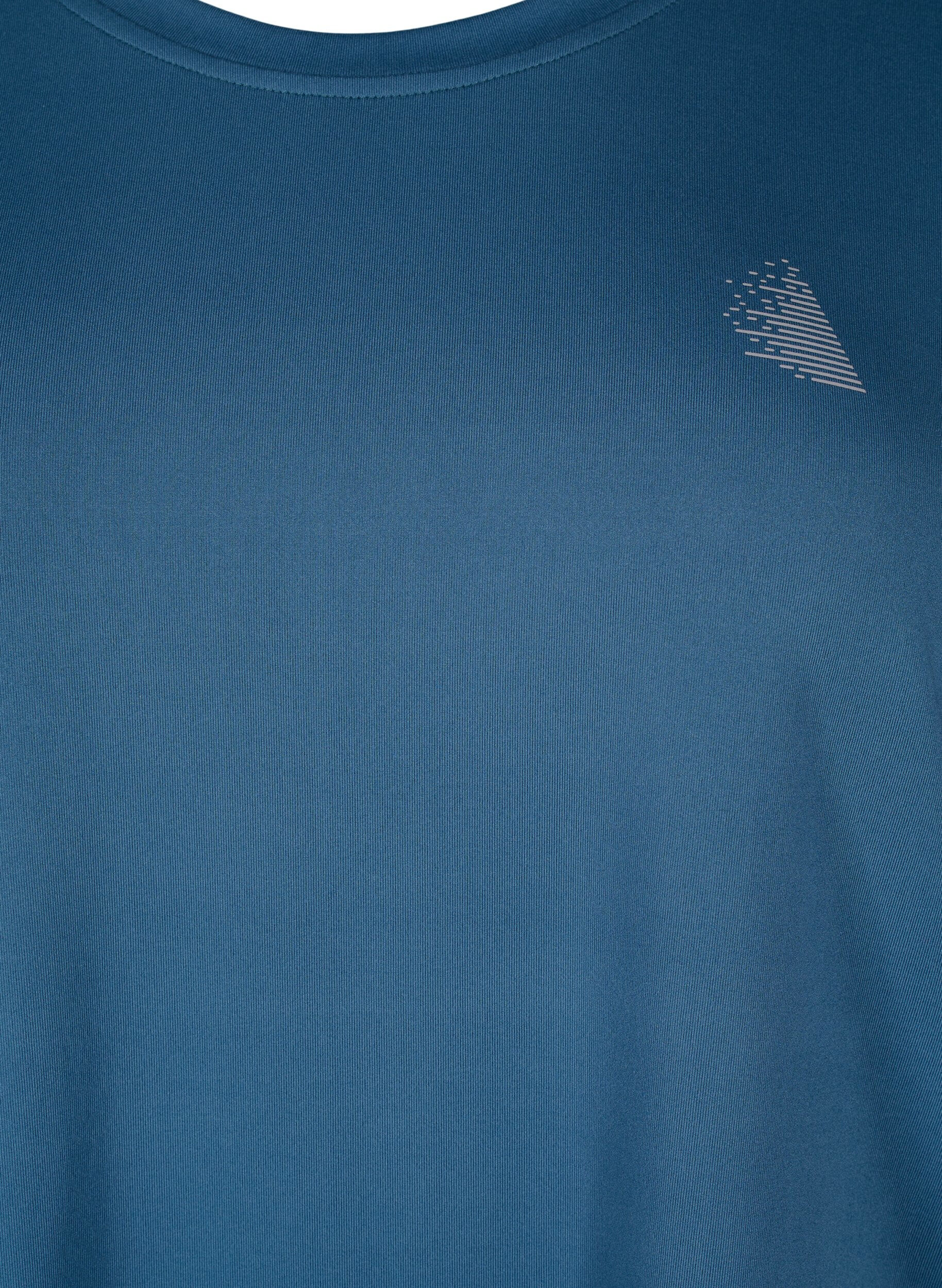 ZizziTr&auml;ningsblus med trekvarts&auml;rm, Bl&aring;, Packshot image number 2