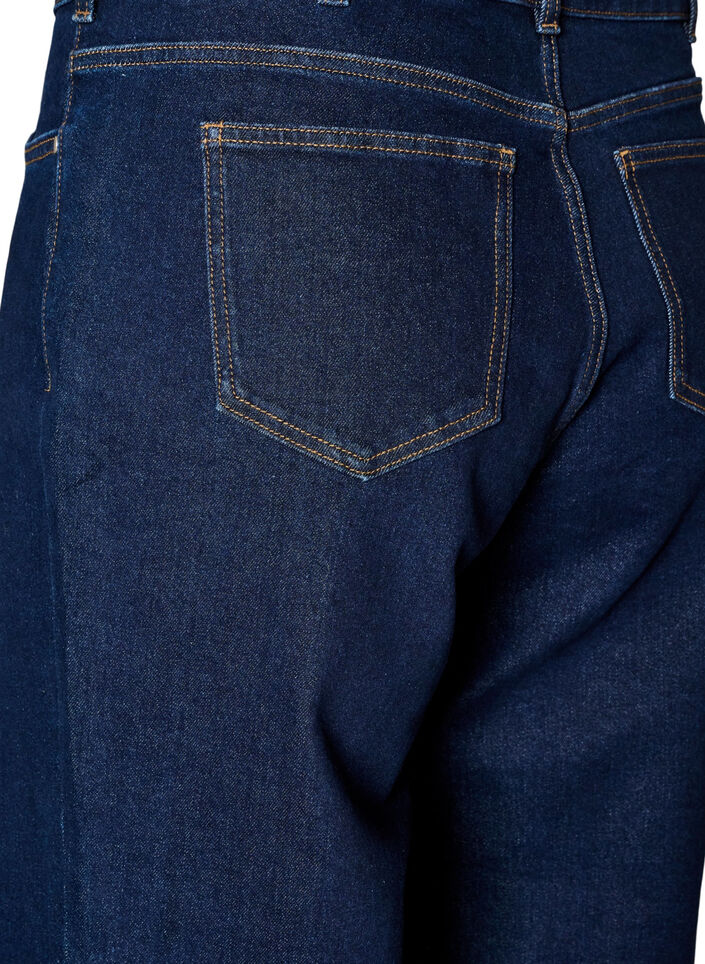 Myra jeans med h&ouml;g midja och bred passform, Bl&aring;, Packshot image number 3