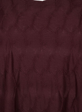 FLASH - Klänning med textur och 3/4 ärmar, Fudge, Packshot image number 2