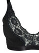 Bralette i bomull med spets, Svart, Packshot image number 2