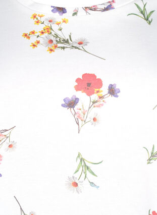 T-shirt i ekologisk bomull med blommigt tryck, Bright W. AOP Flower, Packshot image number 2