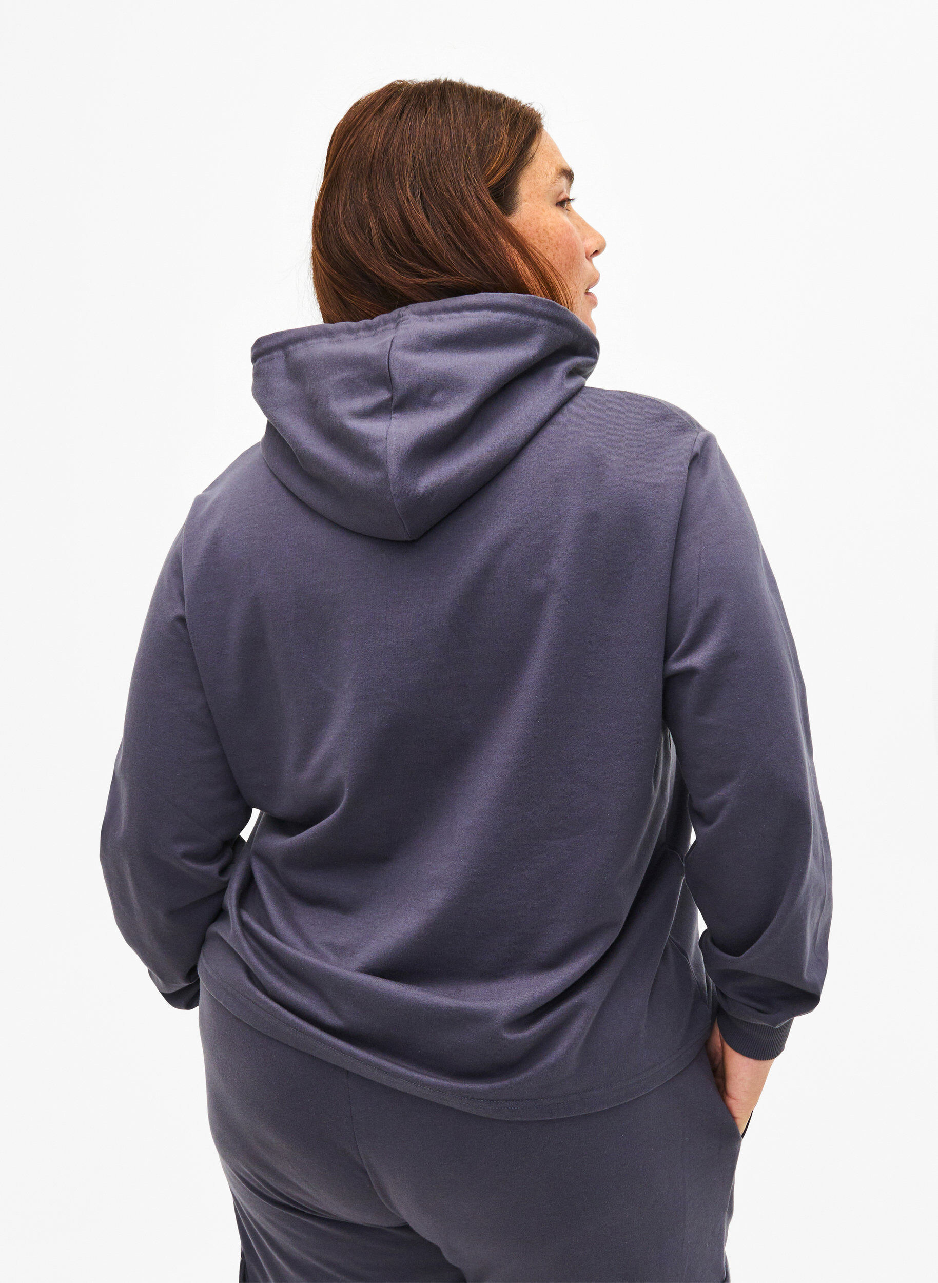 Zizzi Huvtr&ouml;ja i sweatshirt-kvalitet, Ombre Blue, Model image number 1