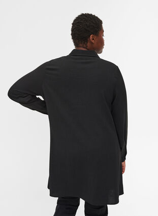 Långärmad tunika med spetsdetaljer, Black, Model image number 1