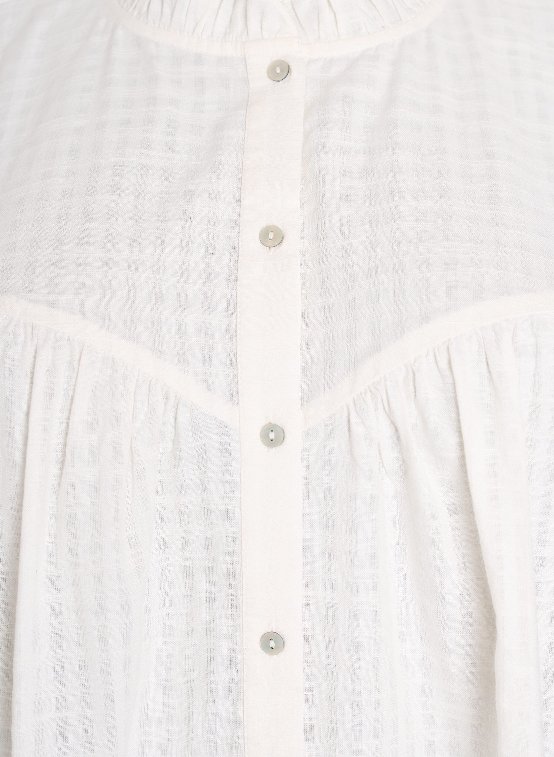 Zizzi A-formad tunika med korta &auml;rmar och knappar, Vanilla, Packshot image number 2