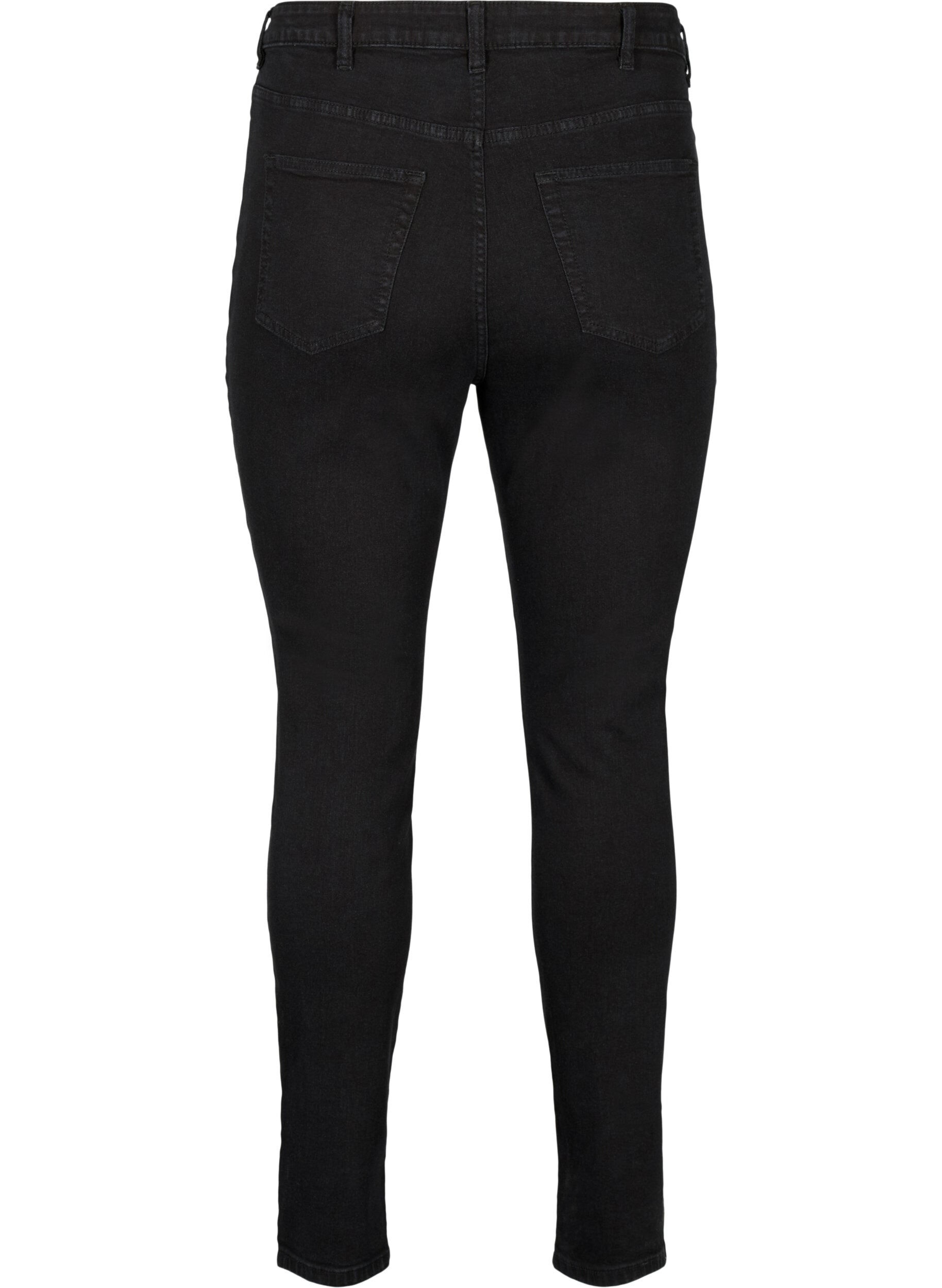 Zizzi Amy jeans med h&ouml;g midja och super slim passform, Black, Packshot image number 1