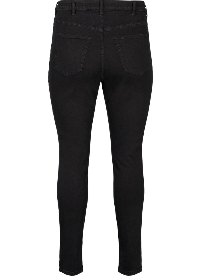 Amy jeans med hög midja och super slim passform, Black, Packshot image number 1
