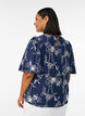 Kort&auml;rmad blus med broderat m&ouml;nster, Bl&aring;, Model image number 2