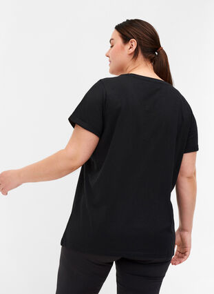  T-shirt till träning med print, Black Glitter, Model image number 1