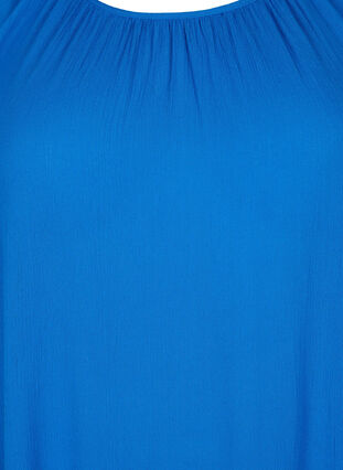 Viskosklänning med korta ärmar, Victoria blue, Packshot image number 2