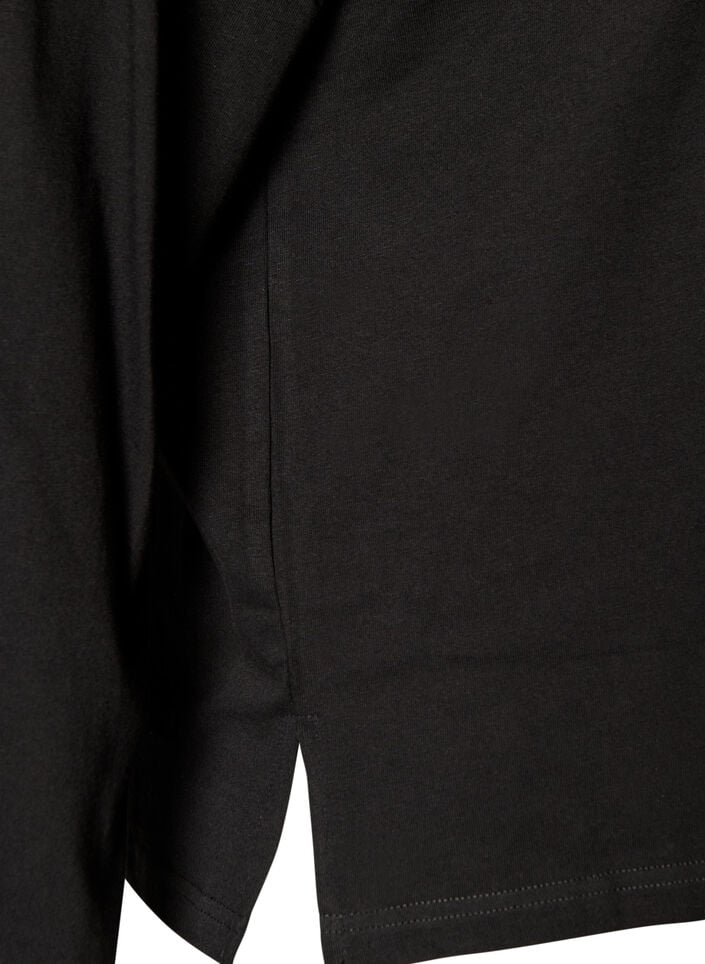 Bas-t-shirt med l&aring;nga &auml;rmar, Svart, Packshot image number 3
