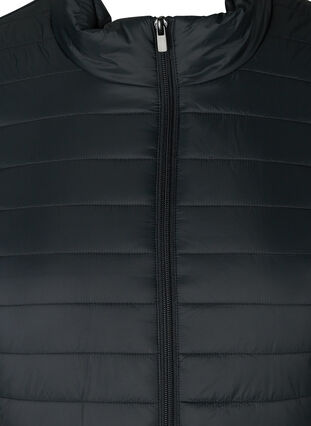 Kort quiltad jacka med blixtlås, Black, Packshot image number 2