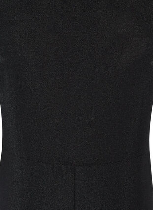 Ärmlös glitterklänning med v-ringning, Black, Packshot image number 3