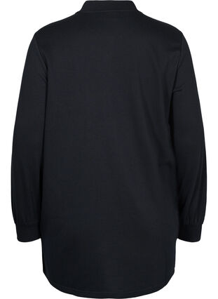 Sweatshirtjacka med knappar, Black, Packshot image number 1
