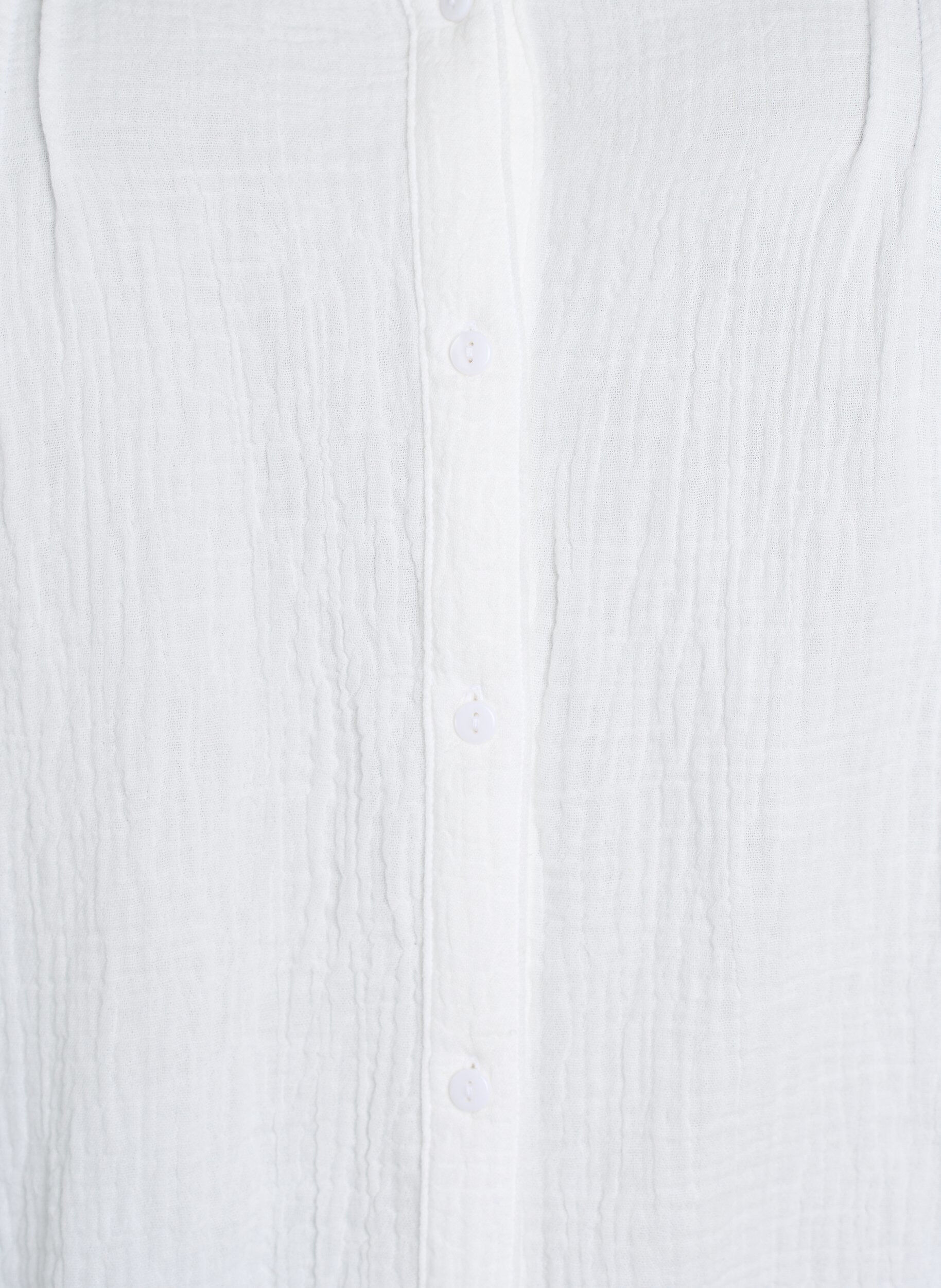 Zizzi Blus i bomullsmuslin med broderade detaljer, Vit, Packshot image number 2