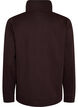 Sweatshirt med h&ouml;g krage och dragkedja, Brun, Packshot image number 1