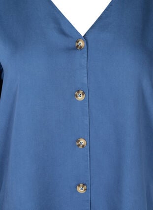 Skjorta i lyocell med v-ringning, Blue denim, Packshot image number 2