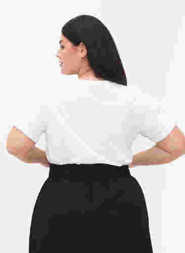 T-shirt i bomull med tryck framtill, White Chest Print, Model image number 1