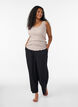 Ribbad topp med spetskant, Beige, Model image number 1