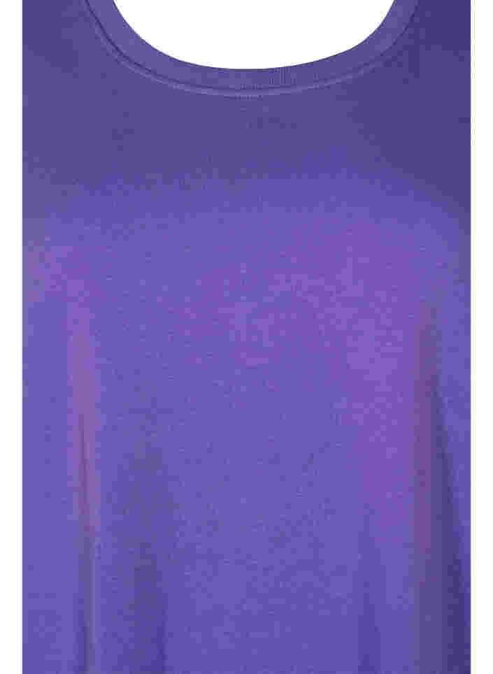 Sweatshirtklänning med korta ärmar och slits, Ultra Violet, Packshot image number 2