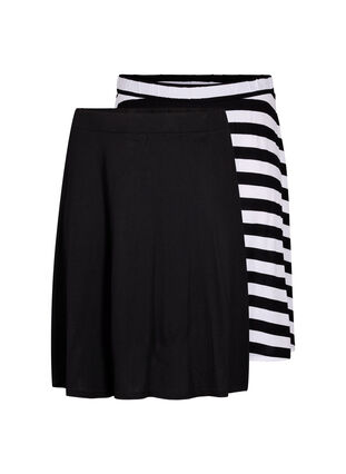 2-pack kjol i viskos, Black / Black Y/D, Packshot image number 0
